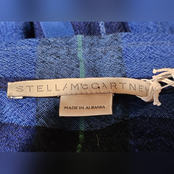 Stella McCartney Plaid Cotton Blend Shirtdress In Blue Size 34 NWT MSRP $1550 - Picture 5 of 10